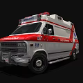 Red And White Ambulance With Emergency Lights And Medical Rescue Design