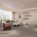 Modern Beauty Hair Salon Interior With Cozy Sofas Mirrors Green Plants And Warm Lighting