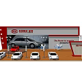 Modern Kia Automobile Exhibition Booth Display With Multiple Car Models And Signage