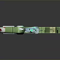 Green Stylized Weapon Gun 3D Model Featuring Red Accents White Barrel Grip Details