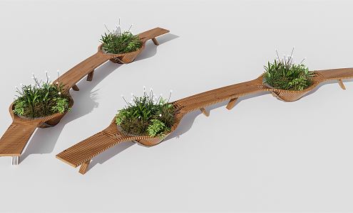 Modern Outdoor Chair Outdoor Park Bench 3d model