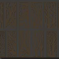 Decorative Wooden Room Dividers With Laser Cut Tree And Floral Patterns