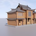 Ancient Chinese Architecture With Red Walls Grey Tiled Roof And Tiered Eaves