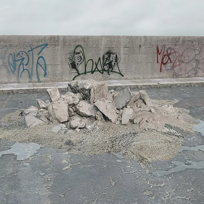 Construction waste gravel pile waste stone 3d model