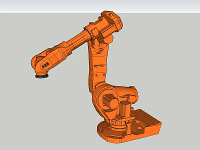 Industrial Robotic Arm Orange 3D Model With Precision Engineering For Manufacturing 3d model