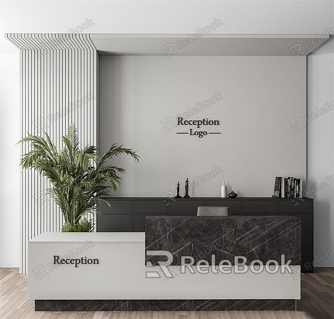 Modern Reception Desk Office Front Desk Minimalist Front Office Front Office model