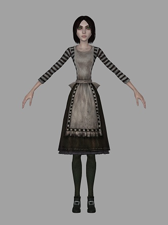 Realistic Foreign Woman Realistic Female Beauty Foreign European Skirt Thriller Horror Lady 3d model