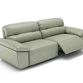 Light Green Leather Sectional Sofa With Reclining Seats And Modern Comfort Design