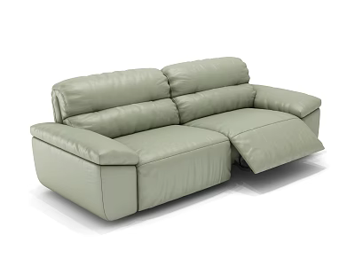 Light Green Leather Sectional Sofa With Reclining Seats And Modern Comfort Design 3d model