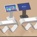 Smart Machines With Interactive Touch Screens And Modern White Base Design 3d model
