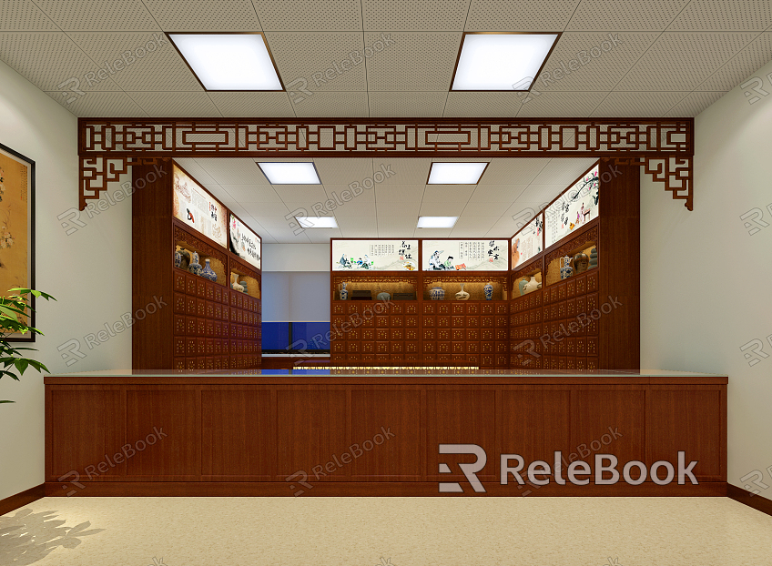 Chinese Medicine Room in Chinese Pharmacy model