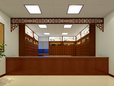 Chinese Medicine Room in Chinese Pharmacy model