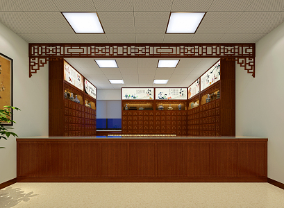 Chinese Medicine Room in Chinese Pharmacy 3d model