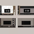 Modern TV Wall Design With Marble Panels Wooden Shelves And Ambient Lighting