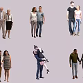 Diverse Groups of People Hugging Standing and Interacting in Casual Poses
