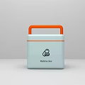 Light Blue Medicine Chest With Orange Handle And Medical Icon Design