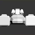 Three White Geometric Industrial Components With Smooth Reflective Surface And Structural Design 3d model
