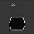 Modern Black And Silver Cable Car Gondola With Streamlined Design And Transparent Windows