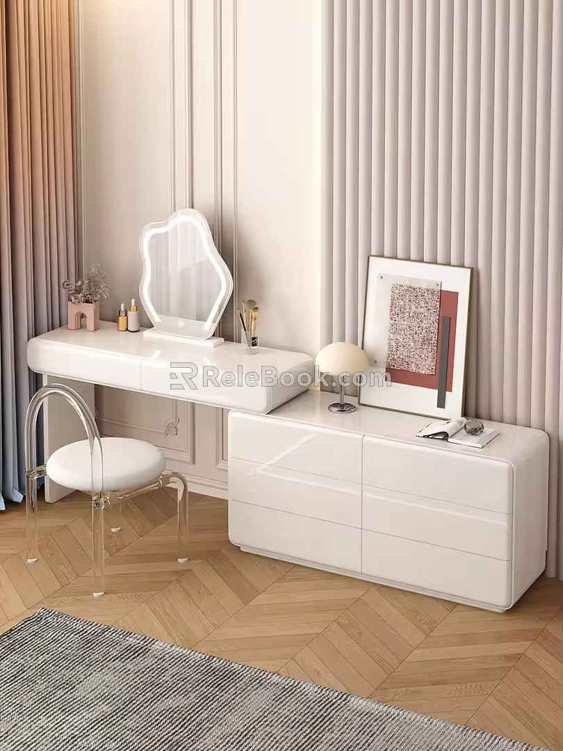 Modern Dressing Table Simple Dressing Table Dressing Table Combination 3d model