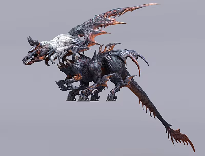 Dragon Pterosaur Hole Dragon Wings Flying Rat Essence 3d model