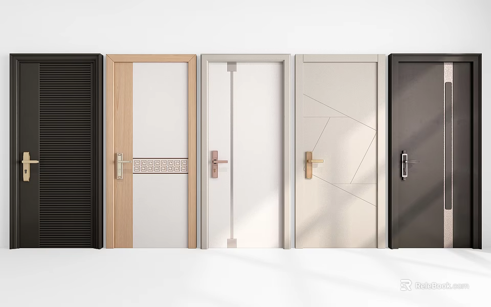 Modern Swing Doors With Various Stylish Designs For Home Interior 3d model
