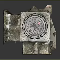 Stone Pillar With Lotus Shaped Top Carving And Intricate Base Design