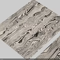 Stylish Square Rug Featuring Natural Wood Grain Pattern In Black White Design
