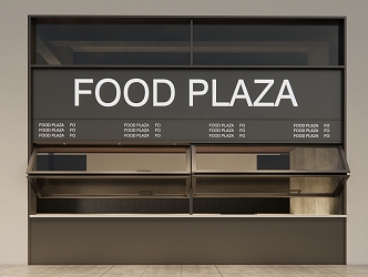 Folding window of outside stall of snack street gourmet city stall 3d model