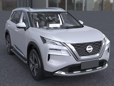 White Nissan SUV With Modern Front Design LED Headlights And Chrome Grille 3d model