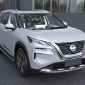 White Nissan SUV With Modern Front Design LED Headlights And Chrome Grille