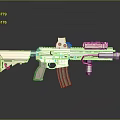 Modern Tactical Assault Rifle With Tan Black Finish Scope Textured Grip And Magazine