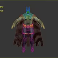 Batman Character 3D Model With Black Cape And Yellow Utility Belt