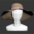 Fashionable Wide Brim Straw Hat With Pink Ribbon For Summer