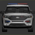 White Police Utility Vehicle With Roof Lights SUV Design And Body Lettering