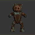 Steampunk Mechanical Bear Character With Gears Copper Verdigris And Weathered Texture 3d model