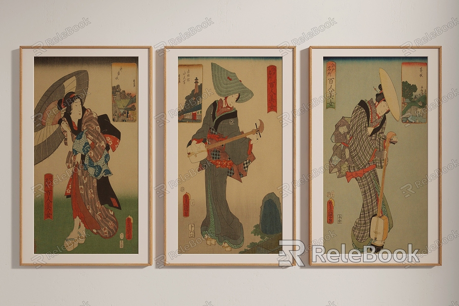 Japanese figure painting figure decorative painting model