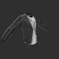 Stylish Black Leather Jacket With White T-shirt Classic Design For Casual Outfit