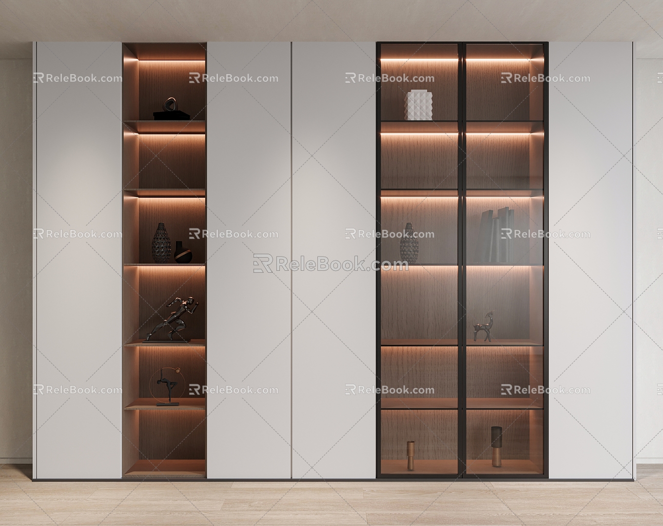 Modern bookcase 3d model