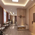 Modern Hospital Ward Interior With Beds Desk Chair Curtains TV Clock