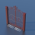 Wrought Iron Gate Courtyard Gate Entrance Gate Community Gate 3d model