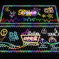 Colorful Neon Decorative Lights With Creative Patterns Grid Border Design 3d model