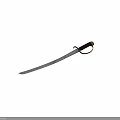 Antique Saber Sword with Curved Steel Blade Leather Wrapped Handle and Brass Guard Ring