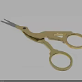 Premium Gold Metal Scissors With Intricate Carving For Hardware Tools And Craft Use