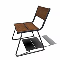 Modern Wooden Chair With Metal Frame And Minimalist Design For Home Use