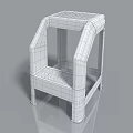 Modern White Plastic Stool With Armrests And Perforated Seat For Home Use