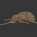 Intricate Beetle Shaped Sculpture Carving With Elaborate Hollow Patterns And Smooth Surface