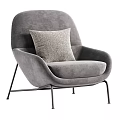 Modern Soft Upholstered Leisure Chair With Metal Legs Matching Pillow And Various Optional Neutral Colors