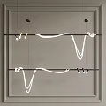 Modern LED Pendant Light With Curved White Lines And Black Metal Frame For Contemporary Interiors