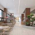 Bright Modern Spacious Restaurant With Clean Comfortable Dining Areas And Food Ordering Counters