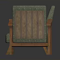 Green Upholstered Sofa And Wooden Armchair Modern Furniture Design Set